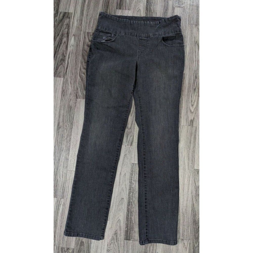 Gloria Vanderbilt Womens Size 4 Short Amanda Pull On Grey Denim Jeans
